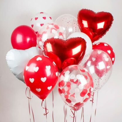 Воздушные шары Сердца, Воздушные шары на День Святого Валентина, Шарики на 14 февраля, Доставка шаров по Москве, Шарики с сердечками
