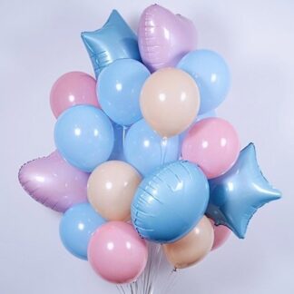Фонтан из шаров с гелием на день рождение для ребёнка, Купить воздушные шары недорого, Шары, Голубые шары с гелием, Преферито, Шары на выписку из Роддома