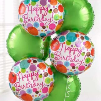 Связка из шаров на день рождения, Воздушные шары купитьв Москве с доставкой на праздник, шарики с гелием, Шар фольга Хэппи Бёздей