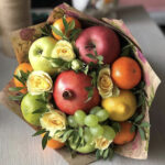 Букет из фруктов, букет из цветов и фруктов купить, купить букет на линейку в школу, Съедобные букеты для женщин, букет для учителя, Букет на 1 сентября