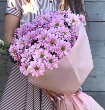 Букет из кустовых хризантем, доставка цветов по Москве, букеты, цветы купить недорого, Хризантемы, Цветы, букет для учителя