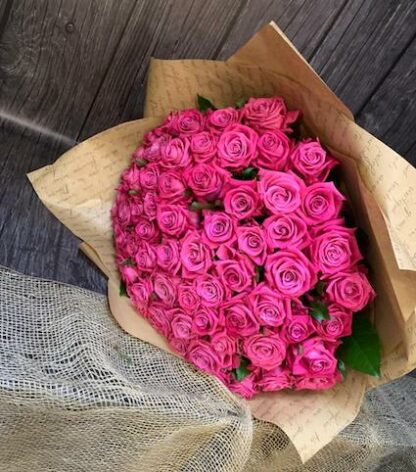 Букет из розовых роз, 51 роза купить недорого с доставкой, цветы купить, розы6 букет на 8 марта, букет для учителя, букет для девушки, преферито, preferito розовые розы
